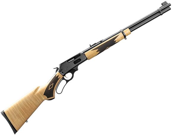 Picture of Marlin Model 336C Lever Action Rifle - 30-30 Win, 20", Blued, Curly Maple Pistol Grip Stock w/ Grip & Forend Checkering, 6rds, Gold Trigger, Brass Bead w/Wide-Scan Hood Front & Adjustable Semi-Buckhorn Folding Rear Sights
