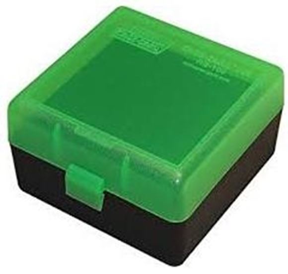 Picture of MTM Case-Gard R-100 Series Rifle Ammo Box - RS-100, 100rds, Green/Black
