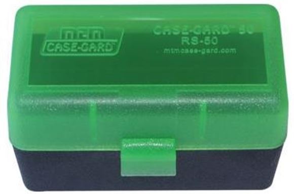 Picture of MTM Case-Gard R-50 Series Rifle Ammo Box - RS-50, 50rds, Green/Black