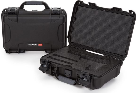Picture of Nanuk Professional Protective Cases - Classic Single Pistol Case, Pre-cut Foam, Waterproof & Impact Resistant, 12.64" x 9" x 4.38", Black