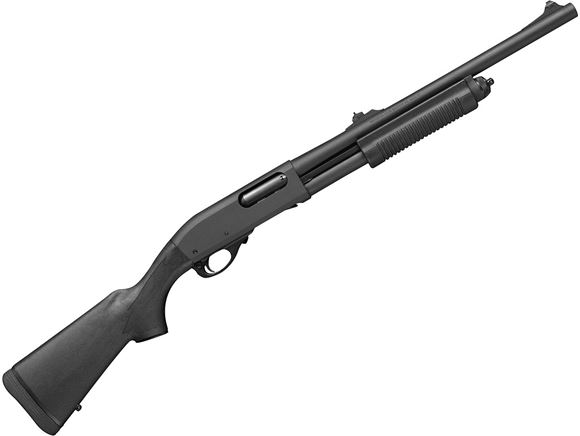 Picture of Remington 870 Police Pump Action Shotgun - 12Ga, 3", 18", Parkerized, Synthetic Stock & Fore-End, 4rds, Fixed IC Choke, Rifle Sights