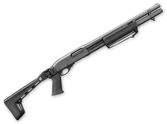 Picture of Remington Model 870 Express Tactical Magpul Pump Action Shotgun - 12Ga, 3", 18-1/2", Matte Black, Right Side Folding Synthetic Stock, Matte Black Magpul Forend, 6rds, Rem Choke