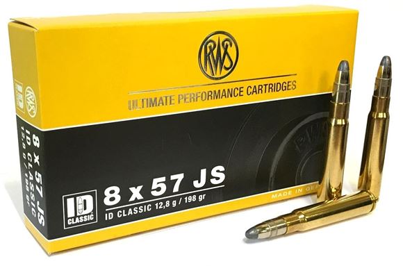 Picture of RWS Rottweil ID Classic Hunting Rifle Ammo - 8x57mm Mauser, 198Gr, Soft Point Double Core, 20rds Box