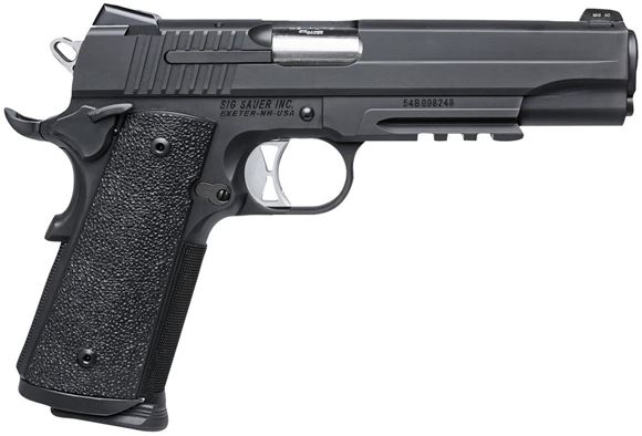 Picture of SIG SAUER 1911 Traditional Tactical Operations Single Acton Semi-Auto Pistol - 9mm, 5", Nitron, Ergo XT Grips, 4x9rds, Low Profile SIGLITE Night Sights