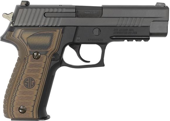 Picture of SIG SAUER P226 Semi Auto Pistol DA/SA - 9mm, 4.4", SIGLite Night Sights, SIG Rail, Custom G10 Grips, Stainless Steel Slide/Alloy Frame Nitron, Black Finish