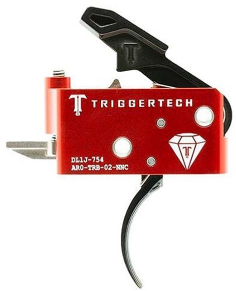 Picture of Trigger Tech, AR15 Trigger - Black Diamond Frictionless Trigger, Curved, Short Two Stage, 1.5-4lbs, Small Pin, PVD Black, Red Housing. *Will work with WK-180C