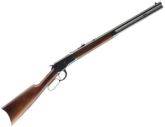 Picture of Winchester Model 1892 Short Lever Action Rifle - .45 Colt, 20", Gloss Blued, Oil Finish Grade I Walnut Straight Grip Stock w/Crescent Buttplate, 10rds, Marble's Gold Bead Front & Buckhorn Rear Sights