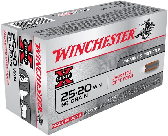 Picture of Winchester Centerfire Rifle Ammo - 25-20 Win, 86Gr, Jacketed Soft Point, 50rds Box, 1460fps