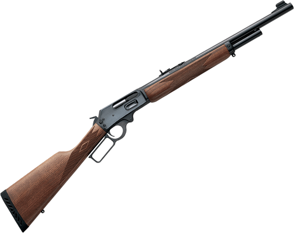 Picture of Marlin Model 1895G "Guide Gun" Lever Action Rifle - 45-70 Govt, 18.5", Blued, American Black Walnut Straight-Grip Stock, 4rds, Brass Bead w/Wide-Scan Hood Front & Adjustable Semi-Buckhorn Folding Rear Sights