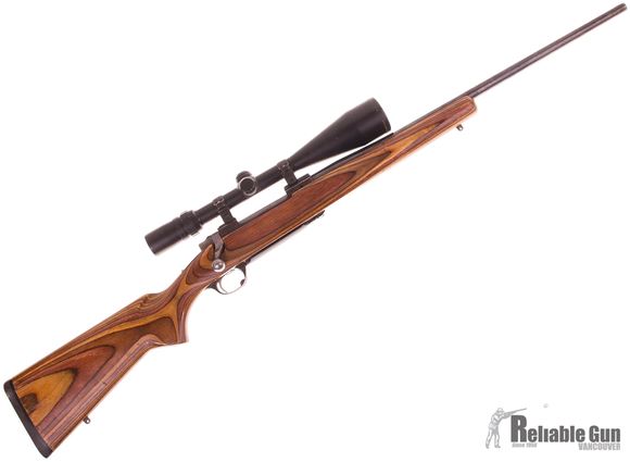 Picture of Used Ruger M77 Bolt Action Rifle, .270 Win, Blued, Brown Laminate Stock, Bausch & Lomb 3-9x50, Fair Condition