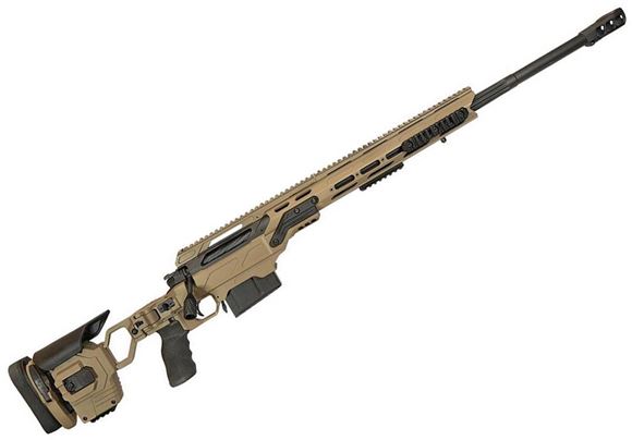 Picture of Cadex Defense CDX-30 GUARDIAN Rifle - 6.5 Creedmoor, 26", 1-8" Twist, FDE, DX2 Trigger, Oversized Cross Hatch Bolt Knob, 10rds, Skeleton Buttstock, 20 MOA Rail, With MX1 Muzzle Brake
