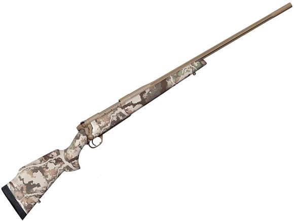Picture of Weatherby Mark V First Lite Bolt Action Rifle - 6.5 Creedmoor, 24", #3 Contour, Cold Hammer Forged Fluted Barrel, FDE Cerakote Finish, First Lite Fusion Camo Monte Carlo Composite Stock, 4rds, LXX Trigger