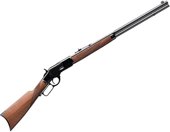 Picture of Winchester Model 1873 Deluxe Sporter Rifle Lever Action Rifle - 357/38 Special, 24" Half Octagon, Sporter Contour, Polished Blued, Oil Finished Grade IV/V, Black Walnut Stock w/Straight Grip & Classic Rifle-Style Forearm, 13rds