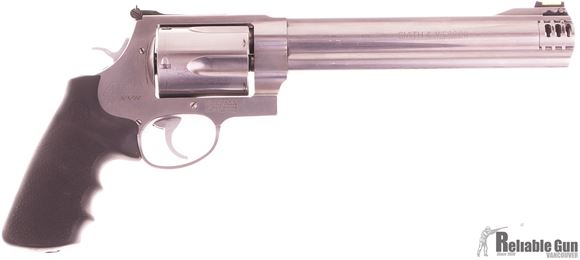 Picture of Used Smith & Wesson (S&W) Model 460XVR DA/SA Revolver - 460 S&W Mag, 7.5" Barrel, Satin Stainless Steel, X-Large Frame (X), Synthetic Grip, 5rds, Hi-Viz Front & Adjustable Rear Sights, w/RCBS Dies, Good Condition
