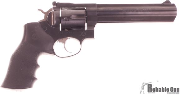 Picture of Used Ruger GP100 DA/SA Revolver - 357 Mag, 6", Blued, Steel, Hogue Monogrip Grips, 6rds, Ramp Front & Adjustable Rear Sights, Excellent Condition