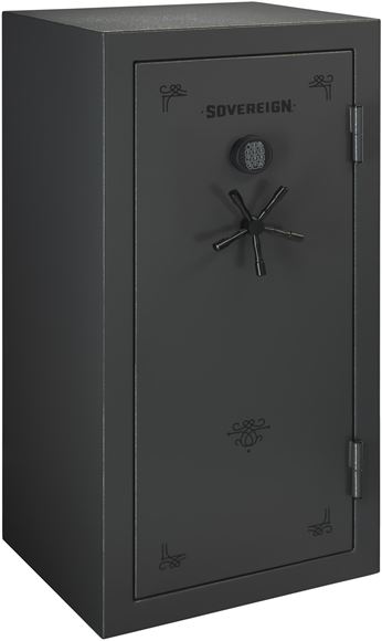 Picture of Stack-On Secure Storage, Sovereign Safes - 36 Gun Safe with Electronic Lock and Door Storage, Dark Pebble Gray Paint Finish with Black Accents, 75 minutes up to 1400F, 29.25 x 25.5 x 59.3