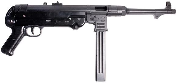 Picture of German Sport Guns (GSG) MP-40 Semi-Auto Rifle - 9mm, 10", Blued, Folding Metal Stock, 1x5rds, Fixed Front Post & Adjustable Rear Sights, Restricted