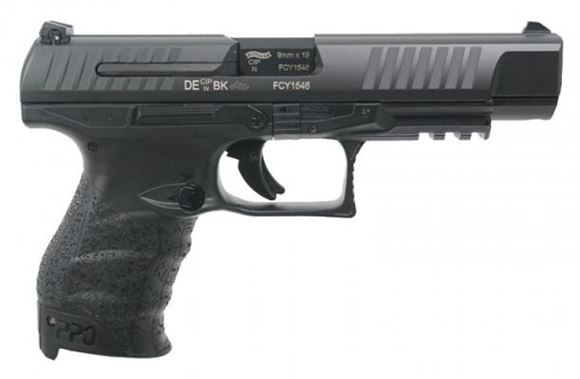 Picture of Walther PPQ M2B Single Action Semi-Auto Pistol - 9mm, 5", Tenifer Coated Black, Steel Slide & Polymer Frame, 2x10rds, 3-Dots White Dot Sights, Rail, Backstraps