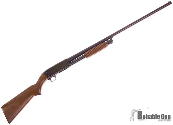 Picture of Used Ithaca Model 37 Featherlight Pump Action Shotgun, 12-Gauge 2-3/4'', 30'' Barrel Full Chioke, Wood Stock, Bluing Is Worn on Barrel, Overall Good Condition