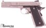 Picture of Used Smith & Wesson (S&W) Model SW1911 Single Action Semi-Auto Pistol - 45 ACP, 5", Satin Stainless Steel, Black Rubber Grips, 2x8rds, Fixed White 3-Dot Sights, Original Box, Excellent Condition