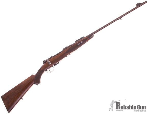 Picture of Used Westley Richards Bolt Action Rifle, Mauser 98 Action, 318 Westley Richards Accelerated Express, 26'' Barrel w/Express Sights, Walnut stock w/Ebony Forend, Spare Front Sight Blade in Pistol Grip, Made For The Earl of Egmont in 1938 with Factory Lette