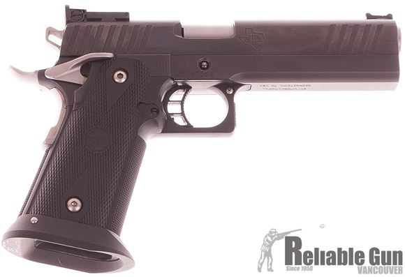 Picture of Used STI International 2011 Edge Single Action Semi-Auto Pistol - 40 S&W, 5.01", Blued w/Sides of Slide Polished, Black Glass Filled Nylon Polymer Modular w/STI Stainless Magwell, 3x10rds, Dawson F.O. Front & STI Adjustable Rear Sights, With Advantage Ar