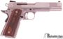 Picture of Used Smith & Wesson (S&W) Model SW1911 E-Series Single Action Semi-Auto Pistol - 45 ACP, 5", Satin Stainless Steel, Wooden Laminate E-Series Grips, 2x8rds, Fixed White 3-Dot Sights, Original Box, Excellent Condition