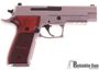 Picture of Used SIG SAUER P226 Elite Stainless DA/SA Semi-Auto Pistol - 9mm, 4.4", Stainless, Custom Rosewood Grips, 2x10rds, SIGLITE Night Sights, SRT, Rail, Beavertail, Excellent Condition