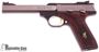 Picture of Used Browning Buck Mark Medallion Rosewood Stainless Rimfire Semi-Auto Pistol - 22 LR, 5-1/2", Blackened Stainless Slabside Polished Flats, Rosewood Medallion Checkered Grip, TruGlo/Marble's Fiber-Optic Front & Adjustable Pro-Target Rear Sights, 1 Magazi