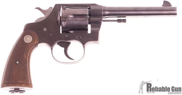 Picture of Used Colt New Service Revolver, 45 Colt, 5.5'' Barrel, Wood Grips, 1940 RCMP Delivery (w/Factory Letter) Good Condition