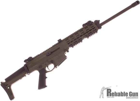 Picture of Used Robinson Arms XCR-L Semi-Auto 5.56, 18.6" Barrel, Keymod Handguard, Includes 6.8 SPC Caliber Conversion, One Mag Each Caliber, With AR Stock Adapter & Fab Defense Stock, Green, Very Good Condition
