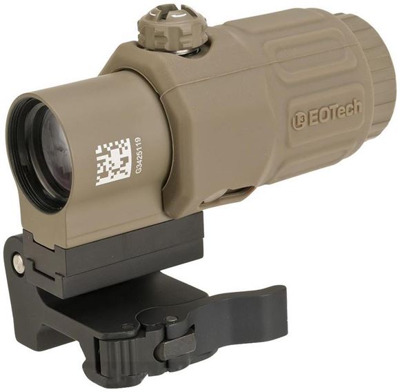 Picture of EOTech Holographic Weapon Sights - Model G33 Magnifier, 3x, TAN, w/Switch To Side Quick Detach Lever Mount