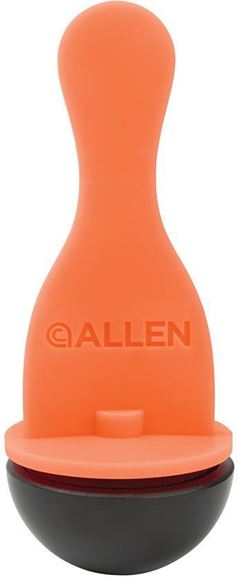 Picture of Allen Shooting Accessories, Targets/Throwers - EZ Aim Holey Bowler Target, Stand-Up Bowling Pin Self Healing Target With Metal Base, Up to 45 Cal