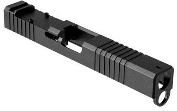 Picture of Brownells Pistol Parts - Glock 17 Gen 4 RMR Stripped Slide, 9 mm, Stainless w/Nitride Finish, Front & Rear Serrations, Black, w/ Window