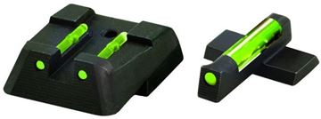 Picture of HiViz Handgun Sights, H&K, Front/Rear Sight Sets - Fiber Optic Front & Rear Sights Set, Green, (HK2011-G & HK2111-G), For H&K HK45/HK45C/P30/P30L