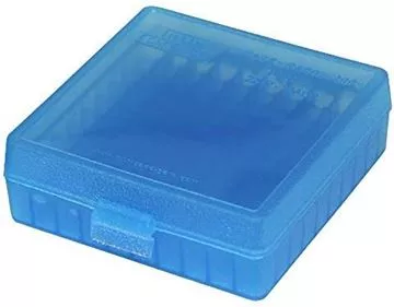 Picture of MTM Case-Gard Handgun Ammo Box, P-100 Series - P100-22-24, 100rds, Clear Blue