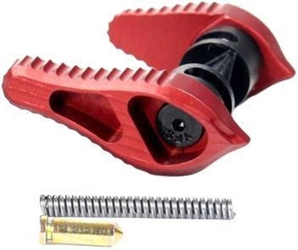 Picture of Timber Creek Outdoors Rifle Parts - AR15 Ambidextrous Safety Selector, 90 / 45 degree Throw, Red, Mil-Spec