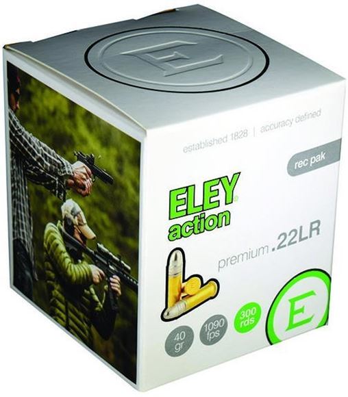 Picture of ELEY Rimfire Ammo - Action, 22 LR, 40Gr, 1090 Fps, Lead Round Nose, 300rds Brick
