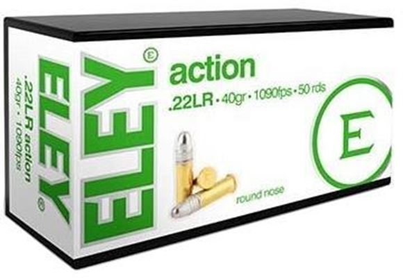 Picture of ELEY Rimfire Ammo - Action, 22 LR, 40Gr, 1090 Fps, Lead Round Nose, 50rds Box