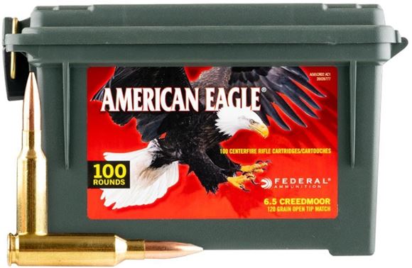 Picture of Federal American Eagle Rifle Ammo - 6.5 Creedmoor, 120gr, OTM, 100rds Ammo Case
