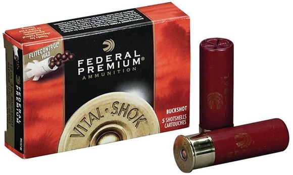 Picture of Federal Premium Vital-Shok Shotgun Ammo - 12Ga, 3", 00 Buck, 12 Pellets, w/FliteControl, 1325fps, 250rds Case