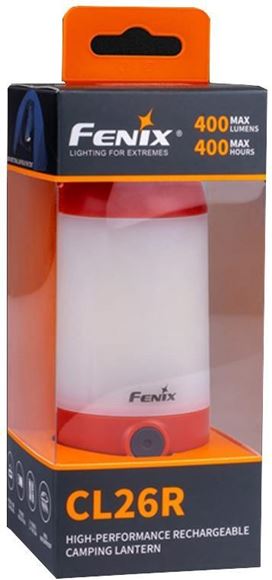 Picture of Fenix All-season Rechargeable Camping Lantern - CL26R, 400 Lumen, 4.1 oz. (116g), Included 1x ARB-L18-2600 Battery, 1x spare O Ring & 1x Mirco-USB cable