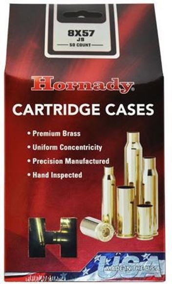 Picture of Hornady Cartridge Cases - 8x57 JS Unprimed, Brass, 50 pc