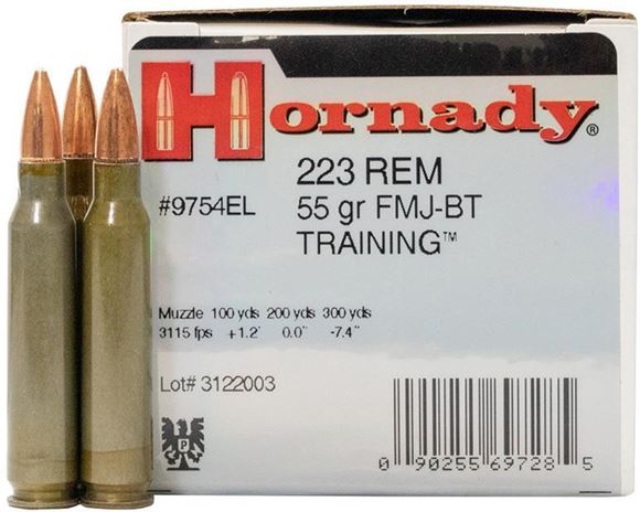 Picture of Hornady Manufacturing - 223 Rem 55 gr. FMJ-BT, Training - Steel Case Match, 50rd Box