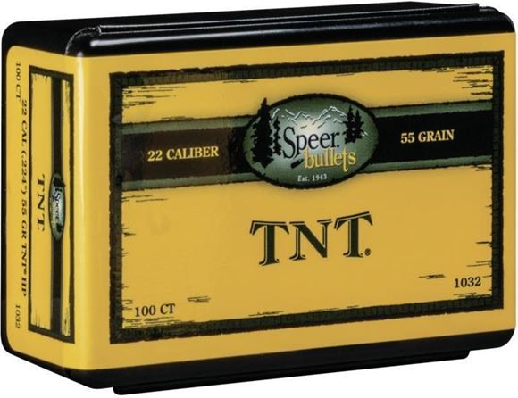 Picture of Speer Varmint Rifle Bullets - 22 Cal / 5.56mm (.224"), 55Gr, TNT HP, 100ct Box