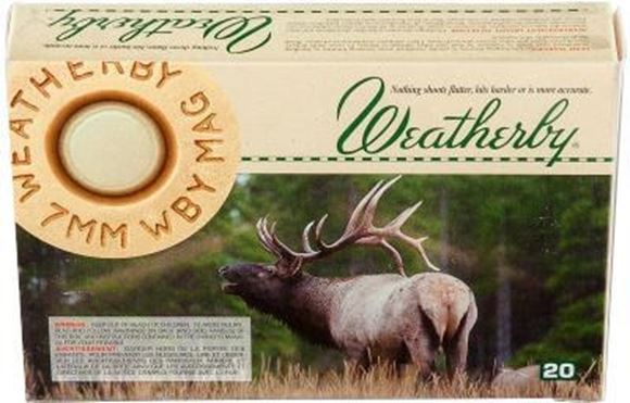 Weatherby Ultra-High Velocity Rifle Ammo - 7mm Wby Mag, 160Gr, Nosler Partition, 20rds Box
