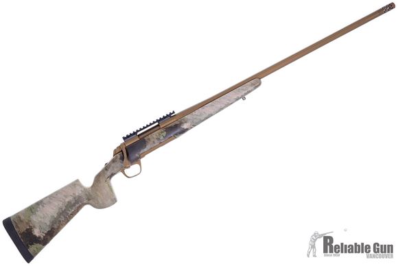 Picture of Used Browning X-Bolt Hell's Canyon Long Range McMillan Bolt Action Rifle - 6.5 Creedmoor, 26" Fluted Heavy Sporter Barrel, Burnt Bronze Cerakote, McMillan Game Scout Stock, A-TACS AU Finish, 20 MOA Rail, 1 Magazine, Very Good Condition