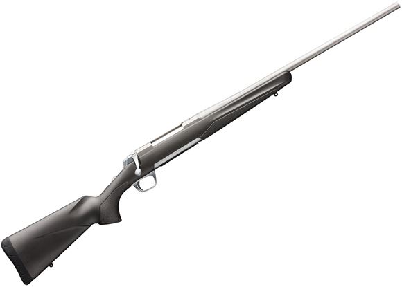 Picture of Browning X-Bolt Stainless Stalker Bolt Action Rifle - 243 Win, 22", Sporter Contour, Matte Stainless, Gray Non-Glare Finish Composite Stock, 4rds, Adjustable Feather Trigger