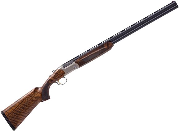 Picture of Akkar Churchill 820 Silver Youth Over/Under Shotgun - 20Ga, 3", 24", Vented Rib, Matte Blue, Silver Finish Steel Receiver, Select Walnut Stock, Auto Safety, Fiber Optic Front Sight, Mobil Choke (F,IM,M,IC,C)