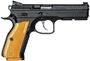 Picture of CZ Shadow 2 Orange DA/SA Semi-Auto Pistol - 9mm, 4.89", Hammer Forged, Black Polycoat, Orange Thin Aluminum Grips, 3x10rds w/ Orange Mag Bases, Fiber Optic Front & Fixed Rear Sights, Ambi Safety, Gunsmith Tuned